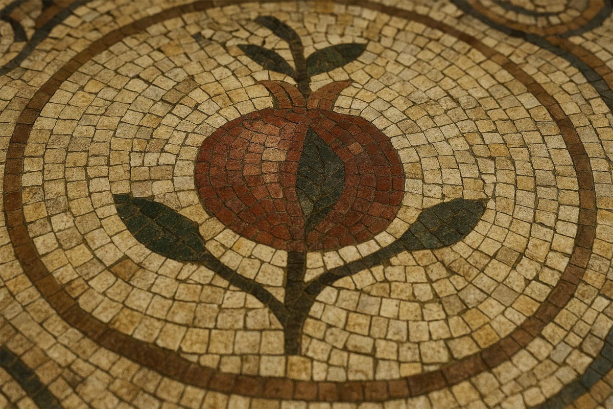 Мозаика с изображением граната