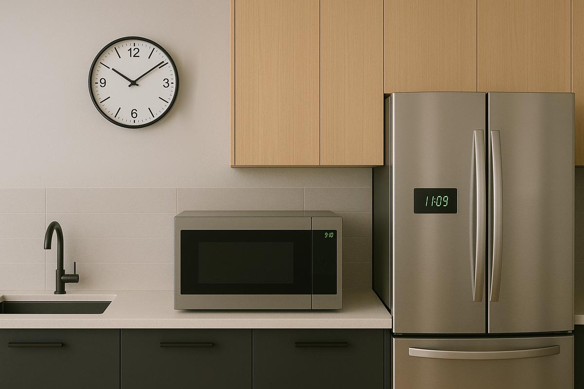 Все часы на кухне показывают разное время