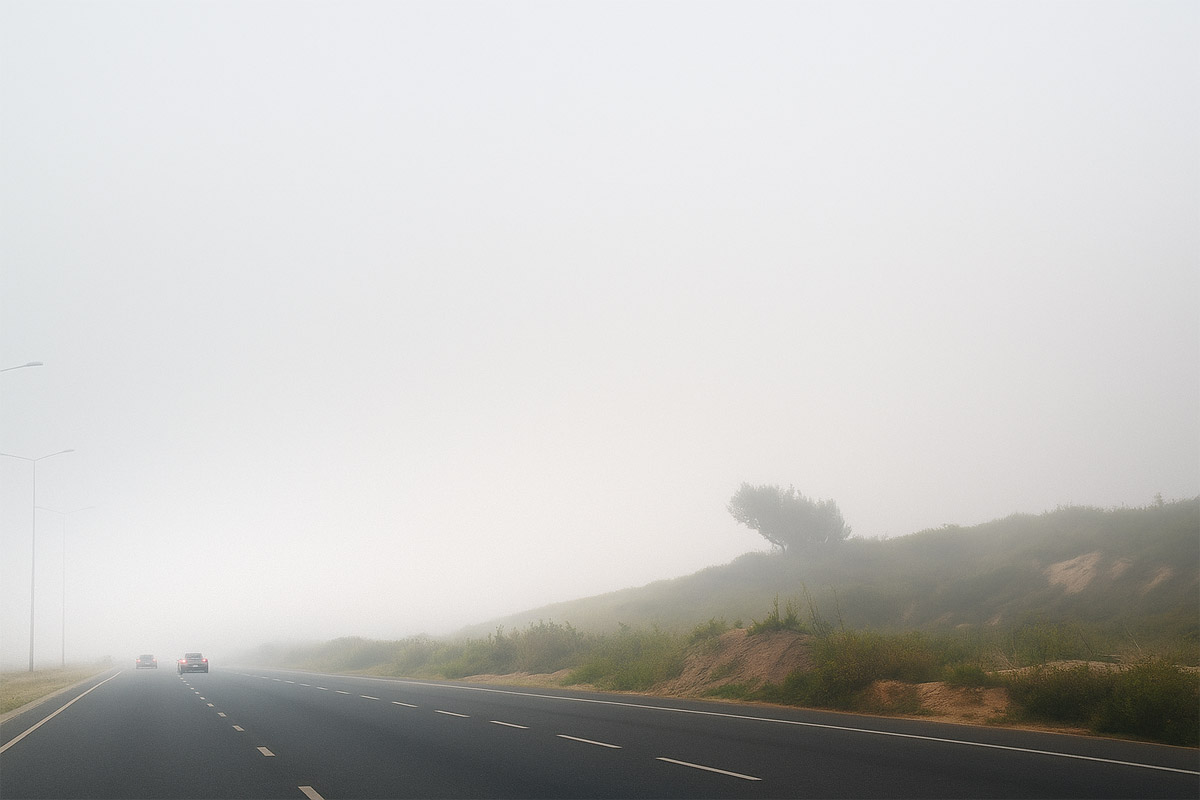 Туман на въезде в город